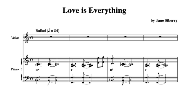 SHEET MUSIC 'Love Is Everything'