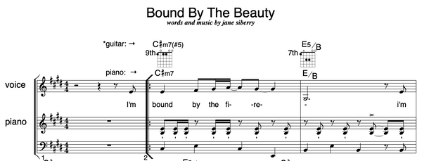 SHEET MUSIC 'Bound By the Beauty'